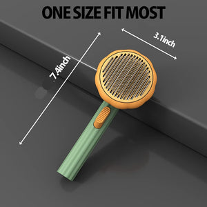 Groom Your Pet with Love Using Our Pet Pumpkin Self Cleaning Grooming Slicker Brush