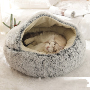 Transform Your Pet's Comfort with the Soft Warm Velvet Pet Cave Nest Bed