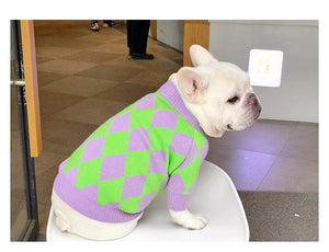 Keep Your Pet Cozy and Stylish with the Plaid Style Pet Sweater Outfit