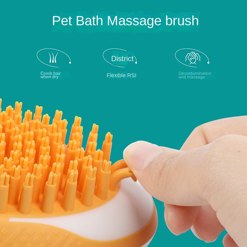 Pet 2 in 1 Silicone Bath Massage Grooming Comb Shower Brush