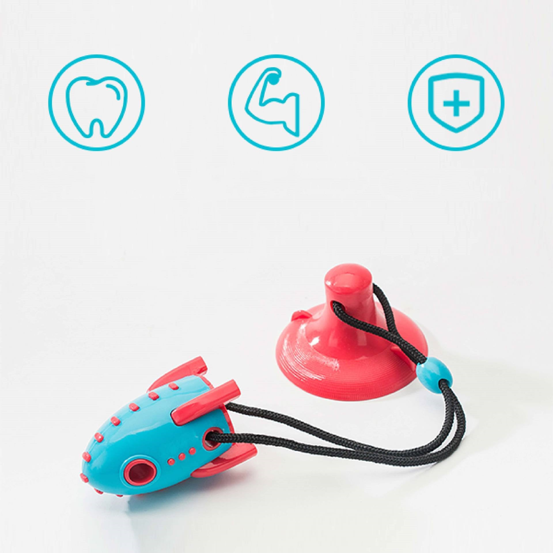 Rocket Shaped Pet Toy With Treat Dispensing Durable Design