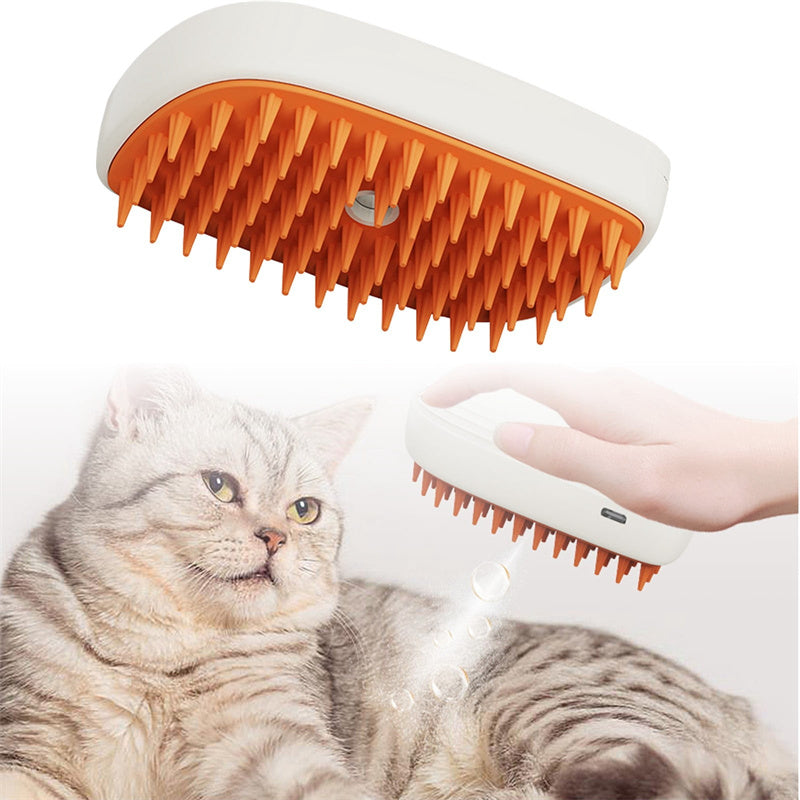 Pet USB Rechargeable Steam Spray Massage Grooming Comb