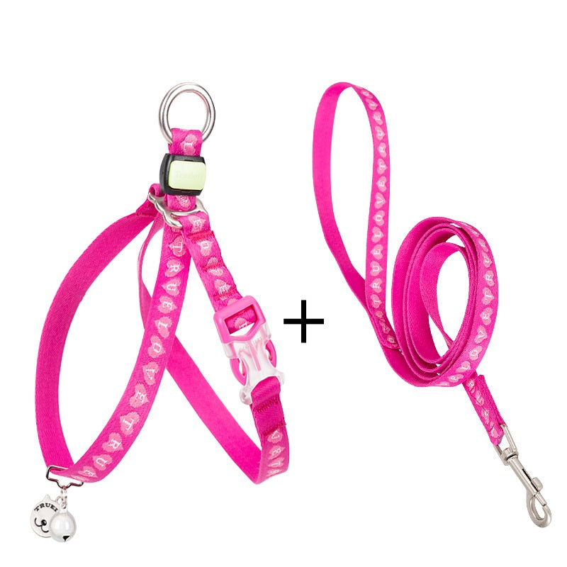 Pet Chest Harness Bell Vest Leash For Small Pets