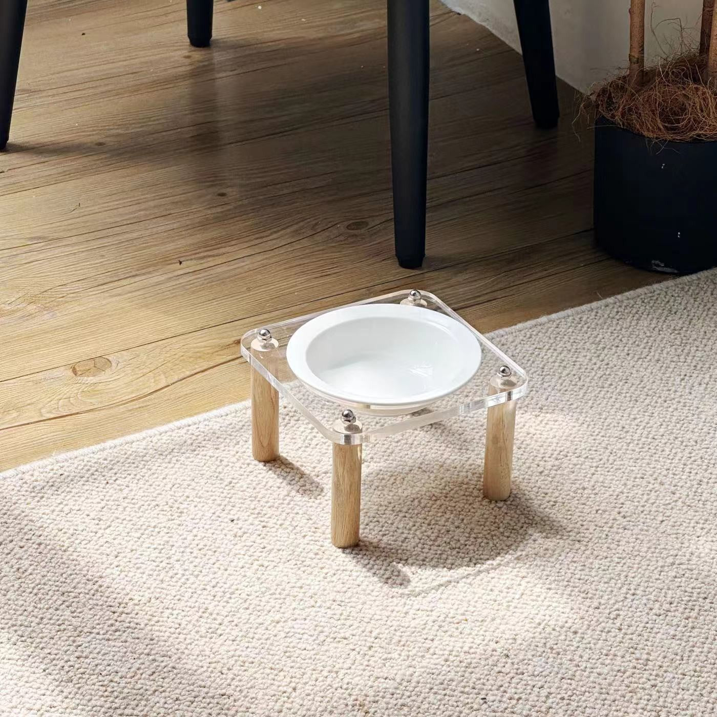 Anti Tumble Elevated Ceramic Double Pet Feeding Bowl