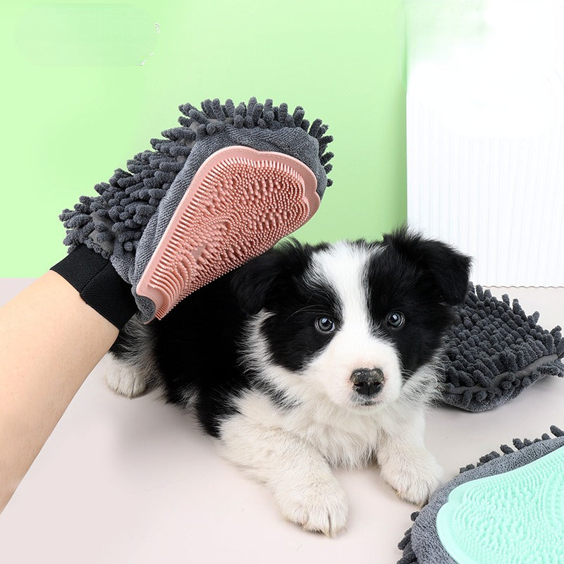 Pet 2 in 1 Grooming Glove Bath Brush Cleaning Massage Tool