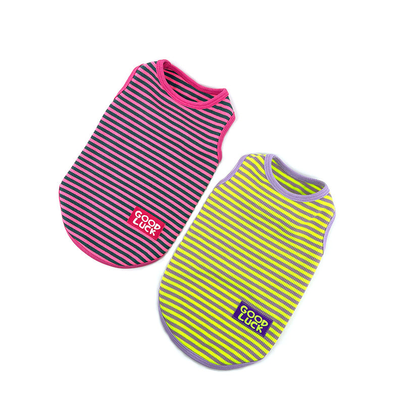 Breathable Striped Vest For Small And Medium Pets