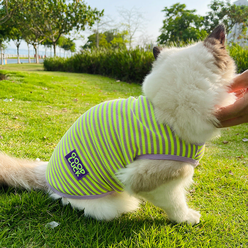 Breathable Striped Vest For Small And Medium Pets