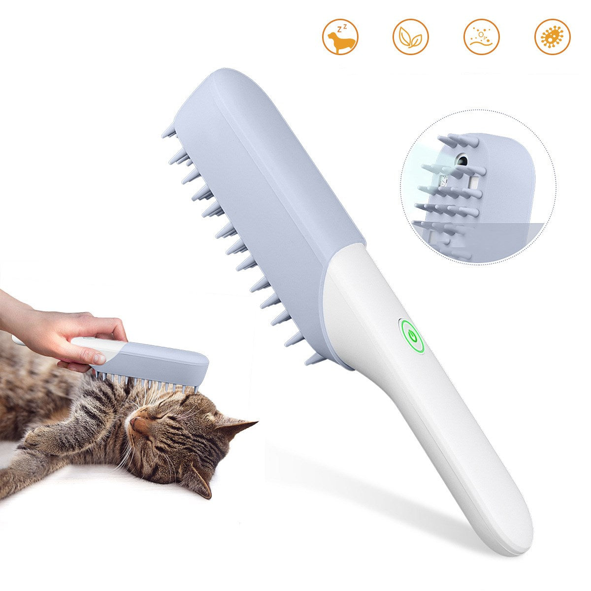 Pet Silicone Massage Grooming Brush Deodorizing Cleaning Fur Removal Comb