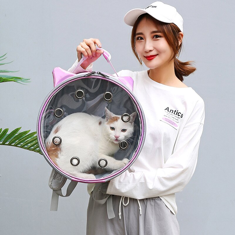 Pet Transparent Breathable Portable Backpack Carrier Bag