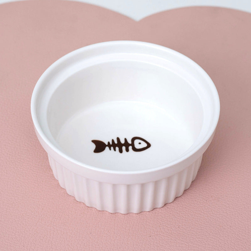 Tall Ceramic Double Pet Feeding Water Bowl Stand