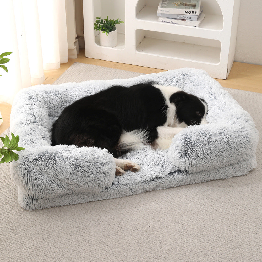 Plush Round Winter Pet Bed Soft Donut Nest