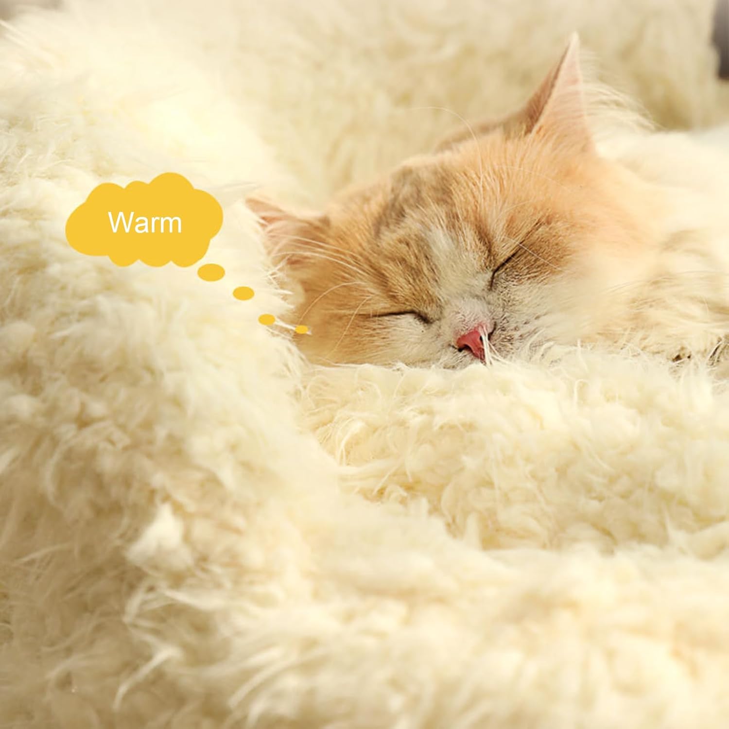 Cut Alpaca Style Calming Pet Bed Detachable Plush Pad Anti Slip Nest