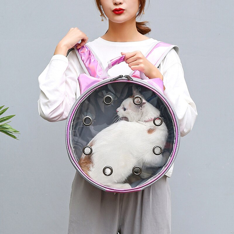 Pet Transparent Breathable Portable Backpack Carrier Bag