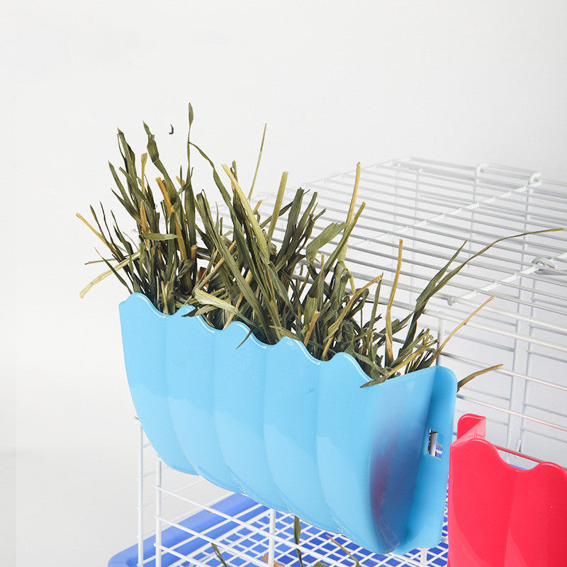 External Grass Rack Rabbit Cage Food Bowl