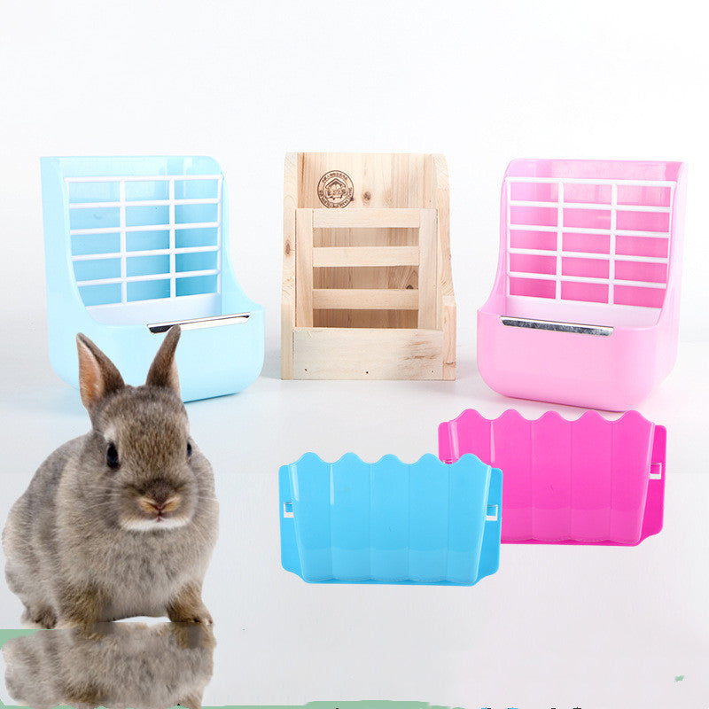 External Grass Rack Rabbit Cage Food Bowl