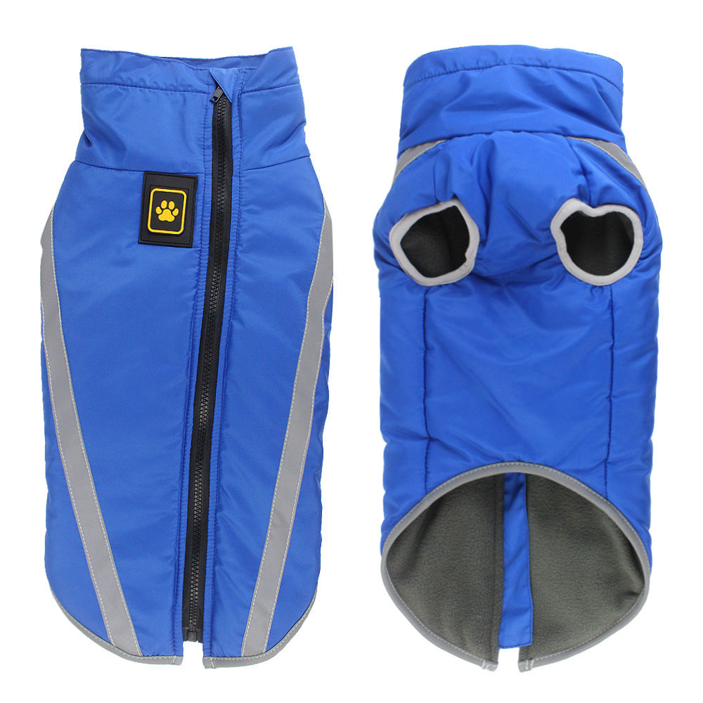 Winter Warm Reflective Padded Pet Jacket For Large Breed