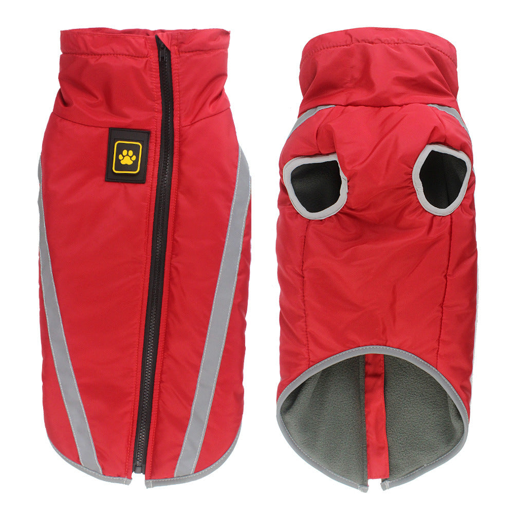 Winter Warm Reflective Padded Pet Jacket For Large Breed