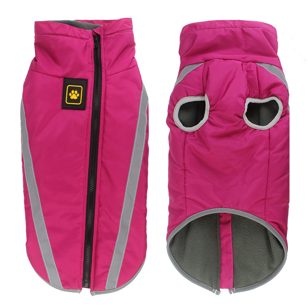 Winter Warm Reflective Padded Pet Jacket For Large Breed
