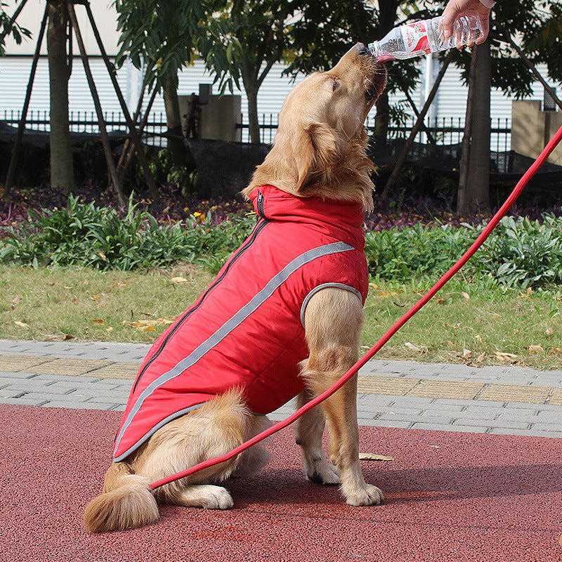 Winter Warm Reflective Padded Pet Jacket For Large Breed