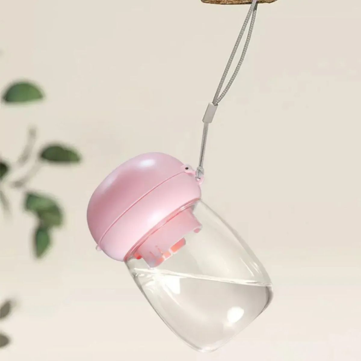 Portable Pet Water Bottle With Bowl And Lanyard Travel Cup