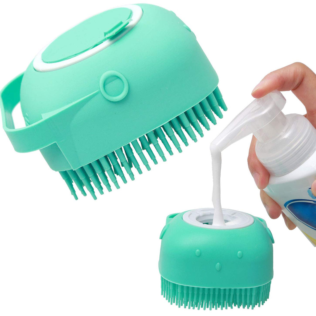 Pet Silicone Massage Bath Brush Grooming Scrubber Shower Tool
