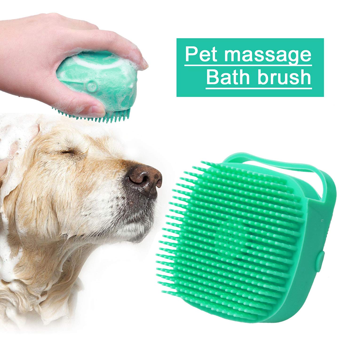 Pet Silicone Massage Bath Brush Grooming Scrubber Shower Tool