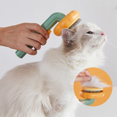 Pet Pumpkin Self Cleaning Grooming Slicker Brush Hair Removal Tool