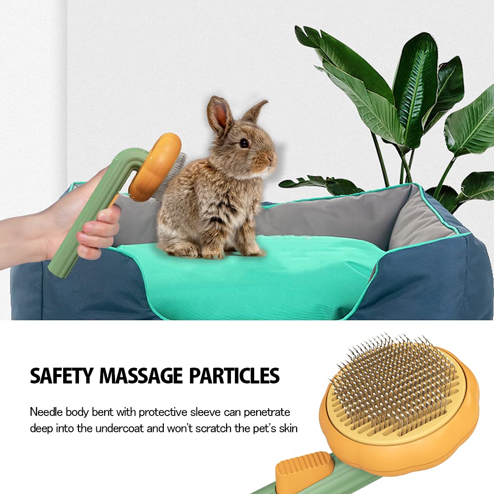 Pet Pumpkin Self Cleaning Grooming Slicker Brush Hair Removal Tool