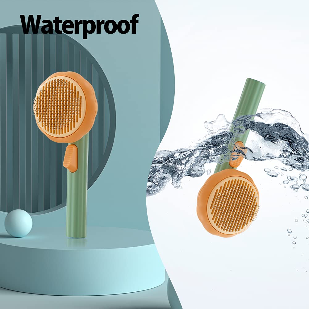 Pet Pumpkin Self Cleaning Grooming Slicker Brush Hair Removal Tool