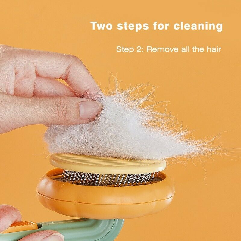 Pet Pumpkin Self Cleaning Grooming Slicker Brush Hair Removal Tool