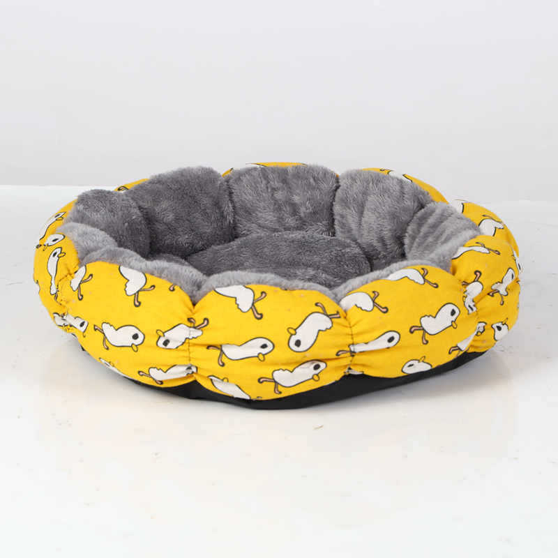 Calming Fluffy Donut Pet Bed Round Soft Nest Bed