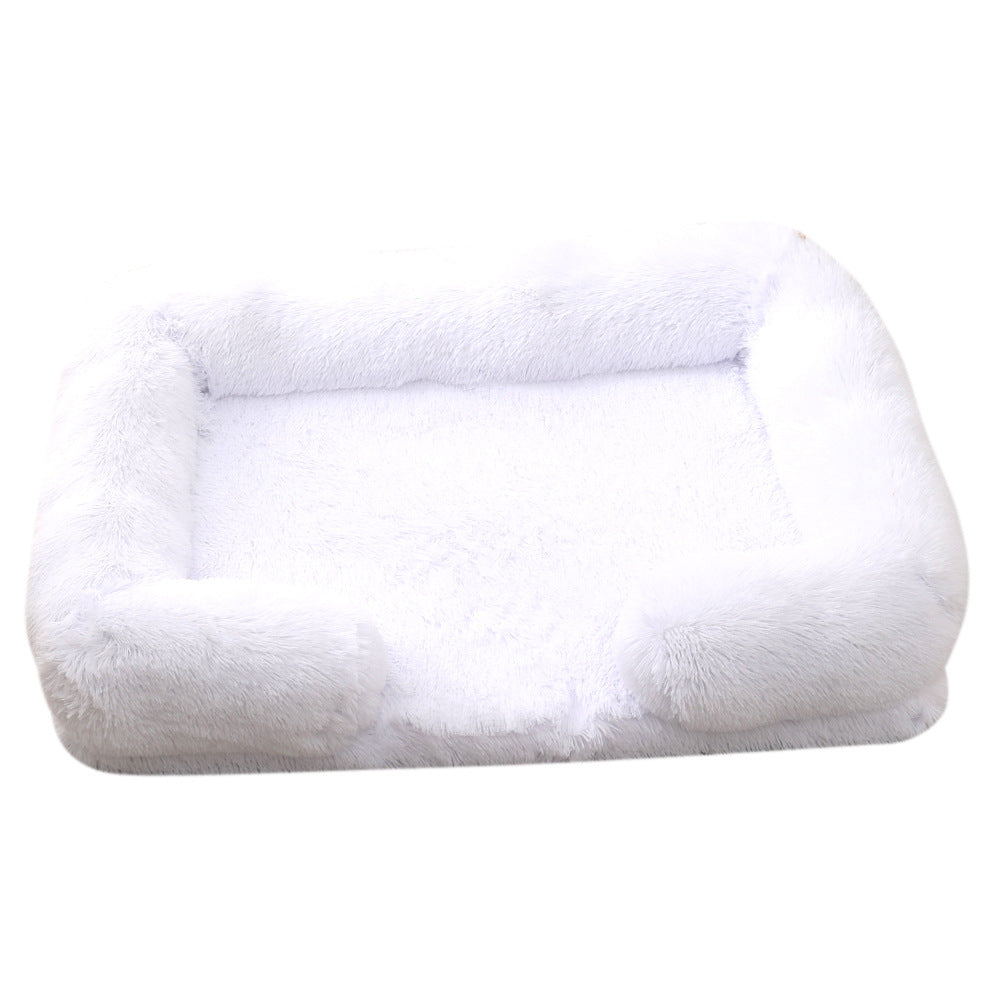 Plush Round Winter Pet Bed Soft Donut Nest