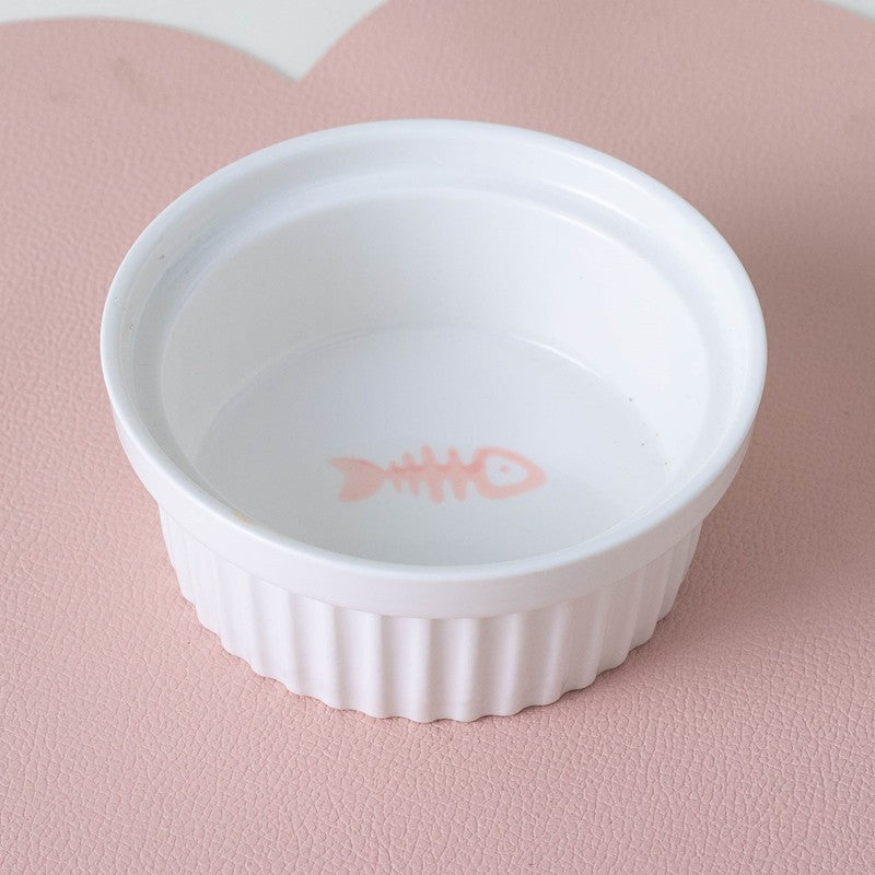 Tall Ceramic Double Pet Feeding Water Bowl Stand