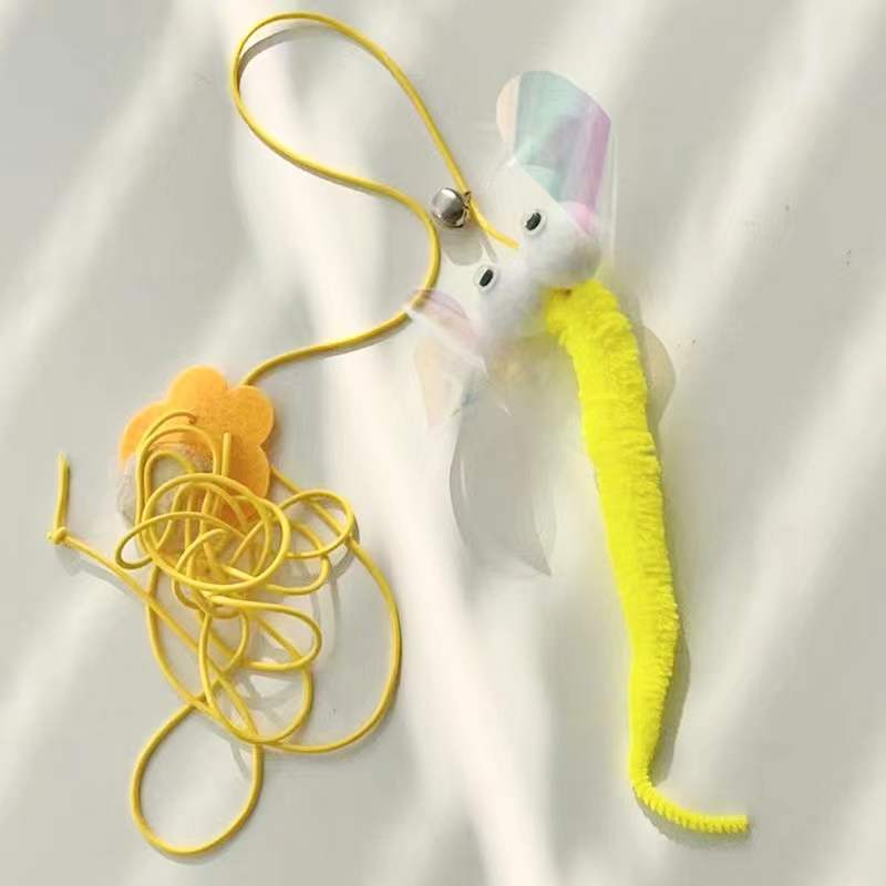 Telescopic Hanging Interactive Pet Toy With Rope Mouse