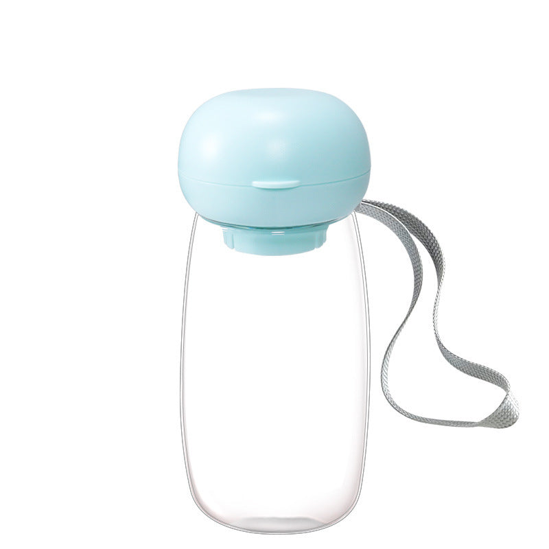 Portable Pet Water Bottle With Bowl And Lanyard Travel Cup