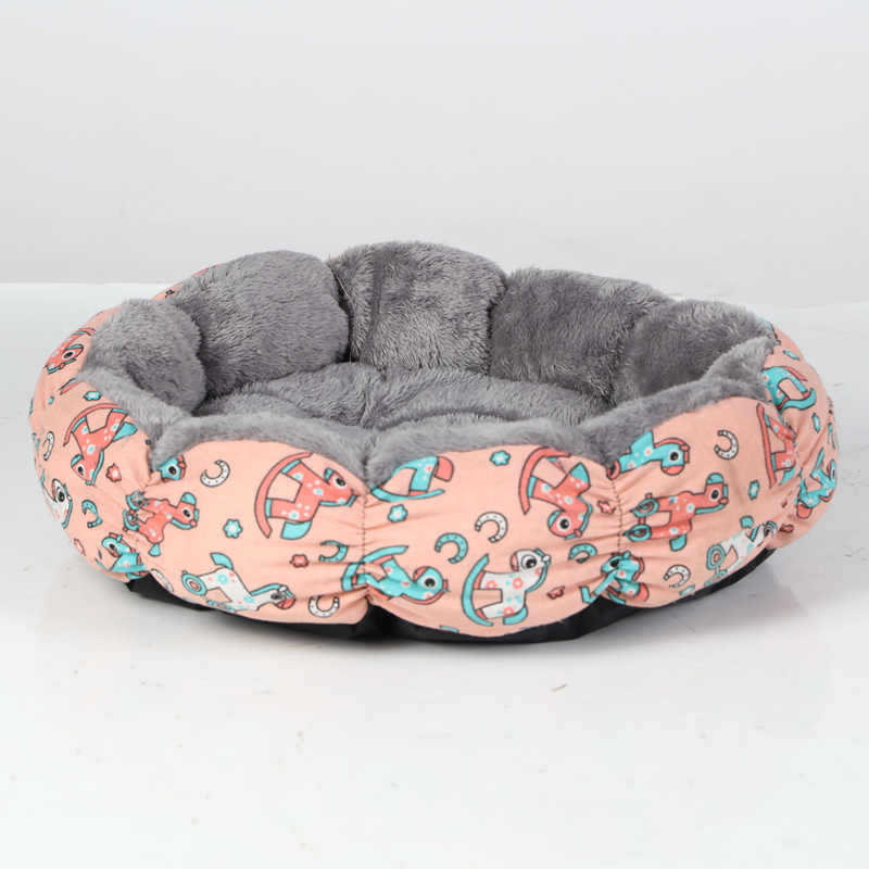 Calming Fluffy Donut Pet Bed Round Soft Nest Bed