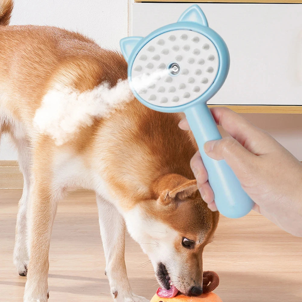 Pet Rechargeable Self Cleaning Mist Grooming Brush Slicker Tool