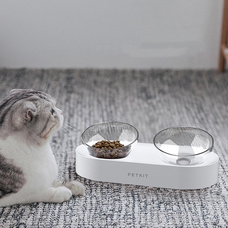 Adjustable Double Bowl Pet Feeding Water Station