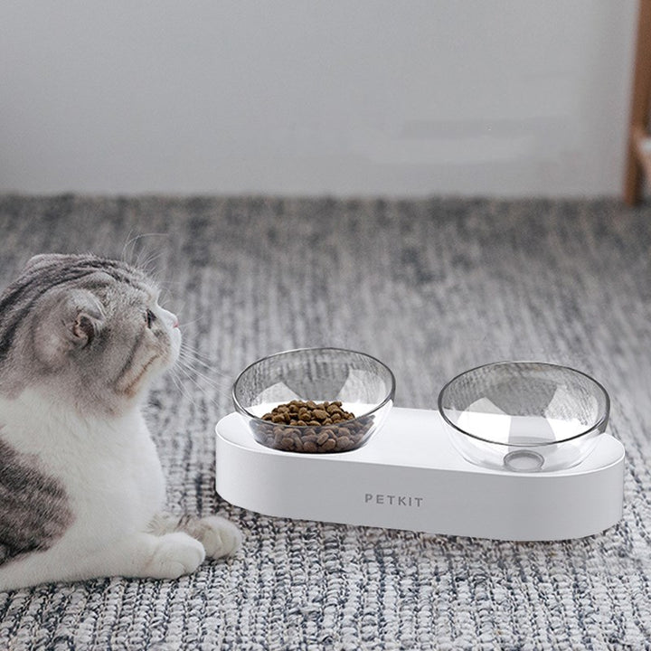 Adjustable Double Bowl Pet Feeding Water Station