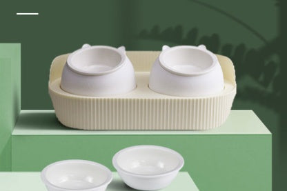 Ceramic Elevated Pet Food Bowl For Cervical Support
