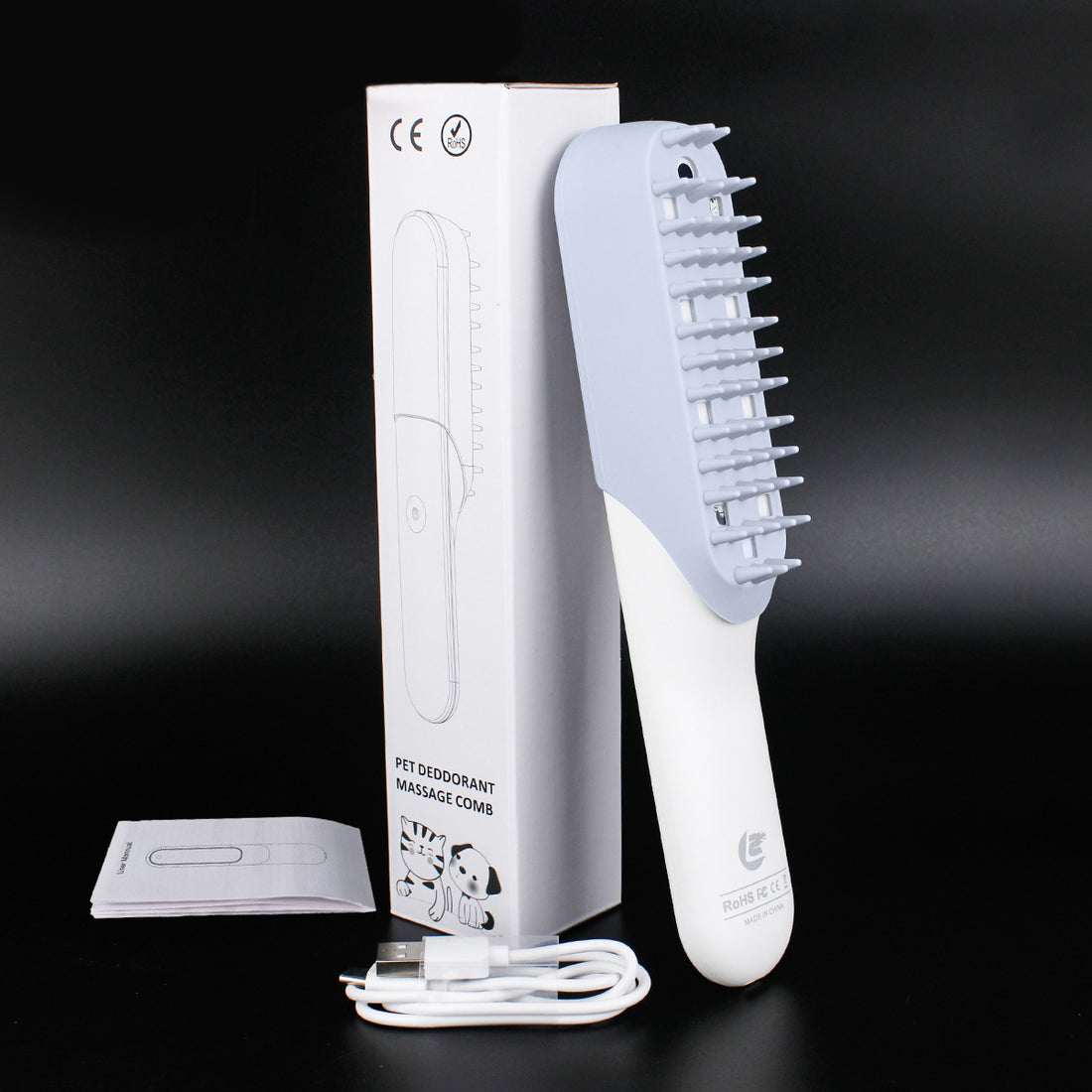 Pet Silicone Massage Grooming Brush Deodorizing Cleaning Fur Removal Comb