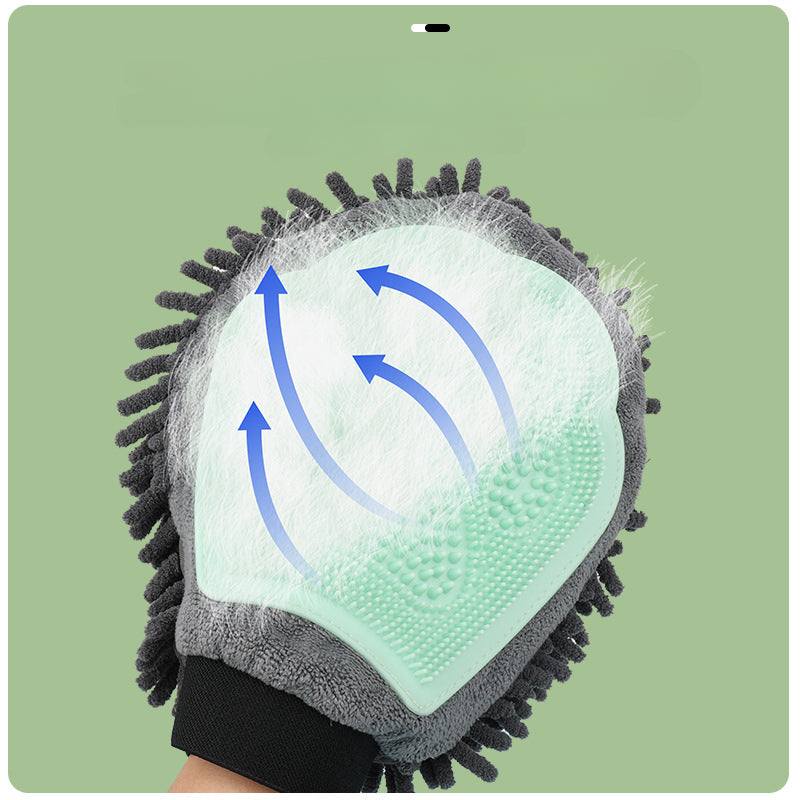 Pet 2 in 1 Grooming Glove Bath Brush Cleaning Massage Tool