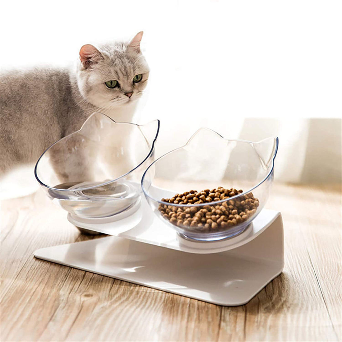 Non Slip Double Raised Pet Feeding Bowl Stand