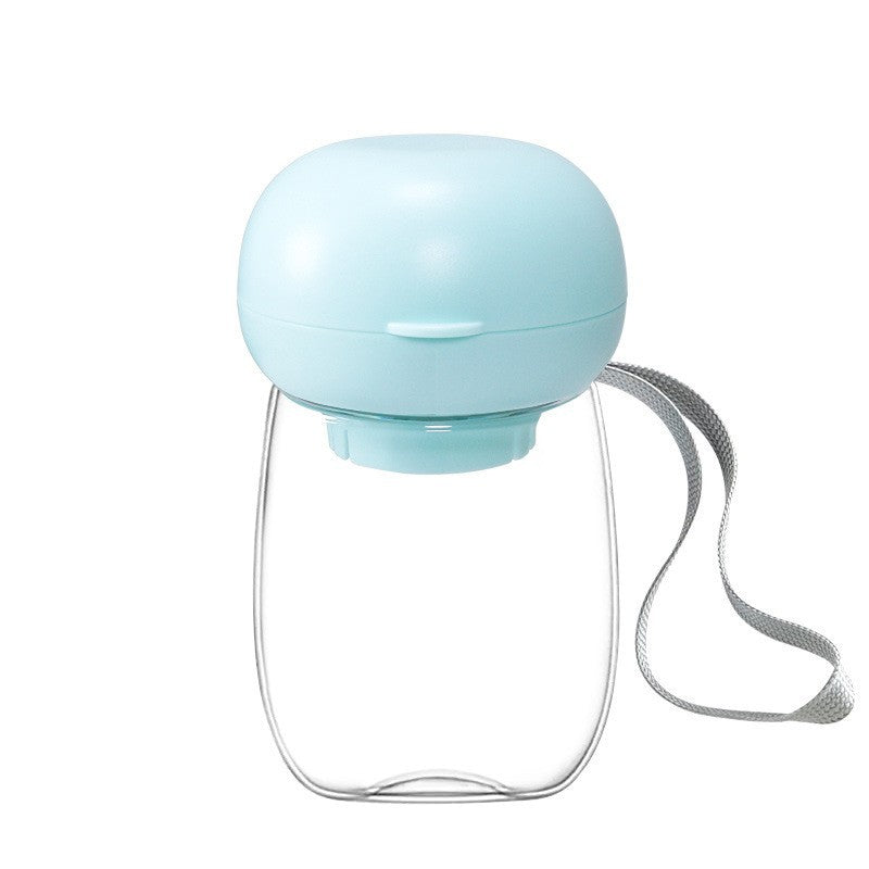 Portable Pet Water Bottle With Bowl And Lanyard Travel Cup