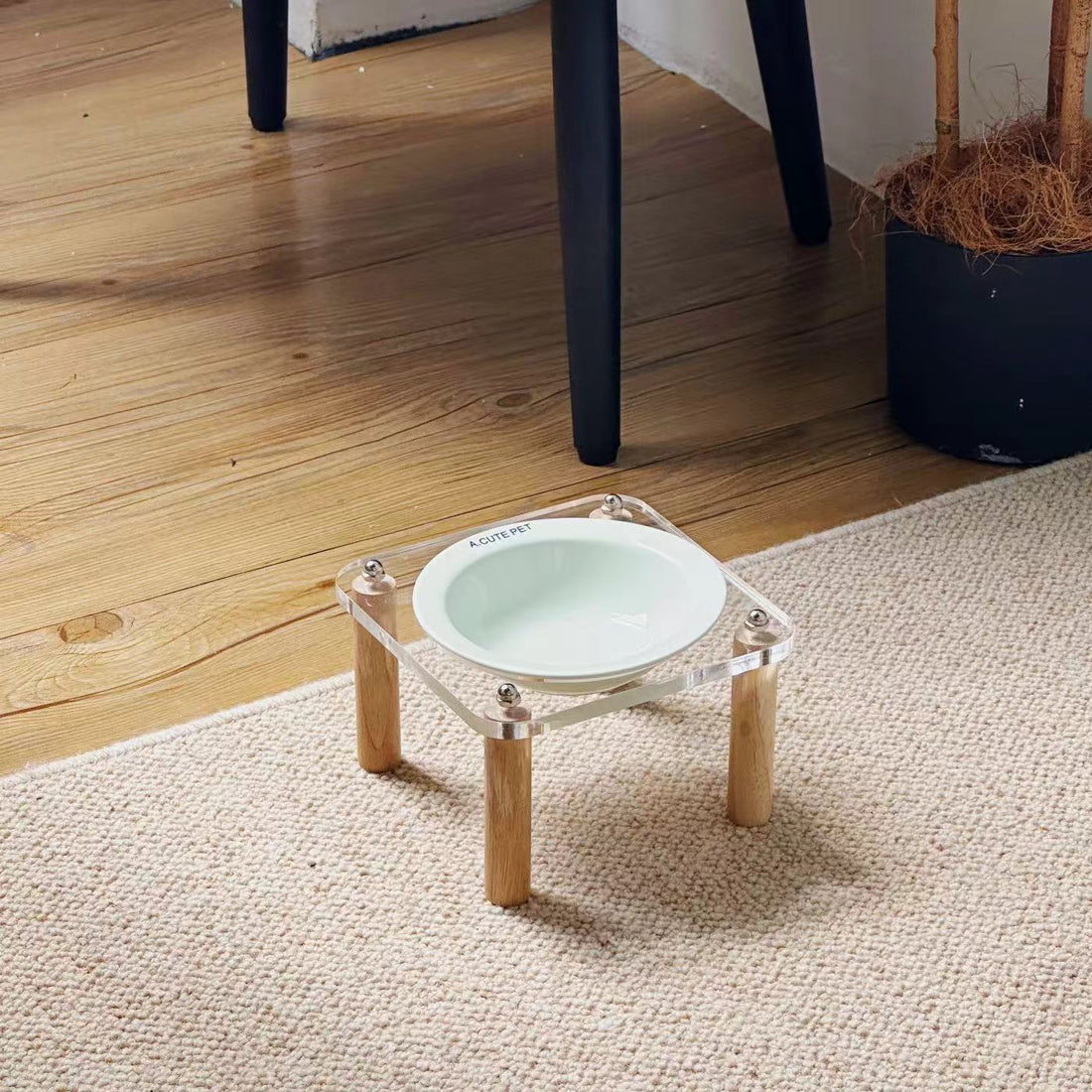 Anti Tumble Elevated Ceramic Double Pet Feeding Bowl