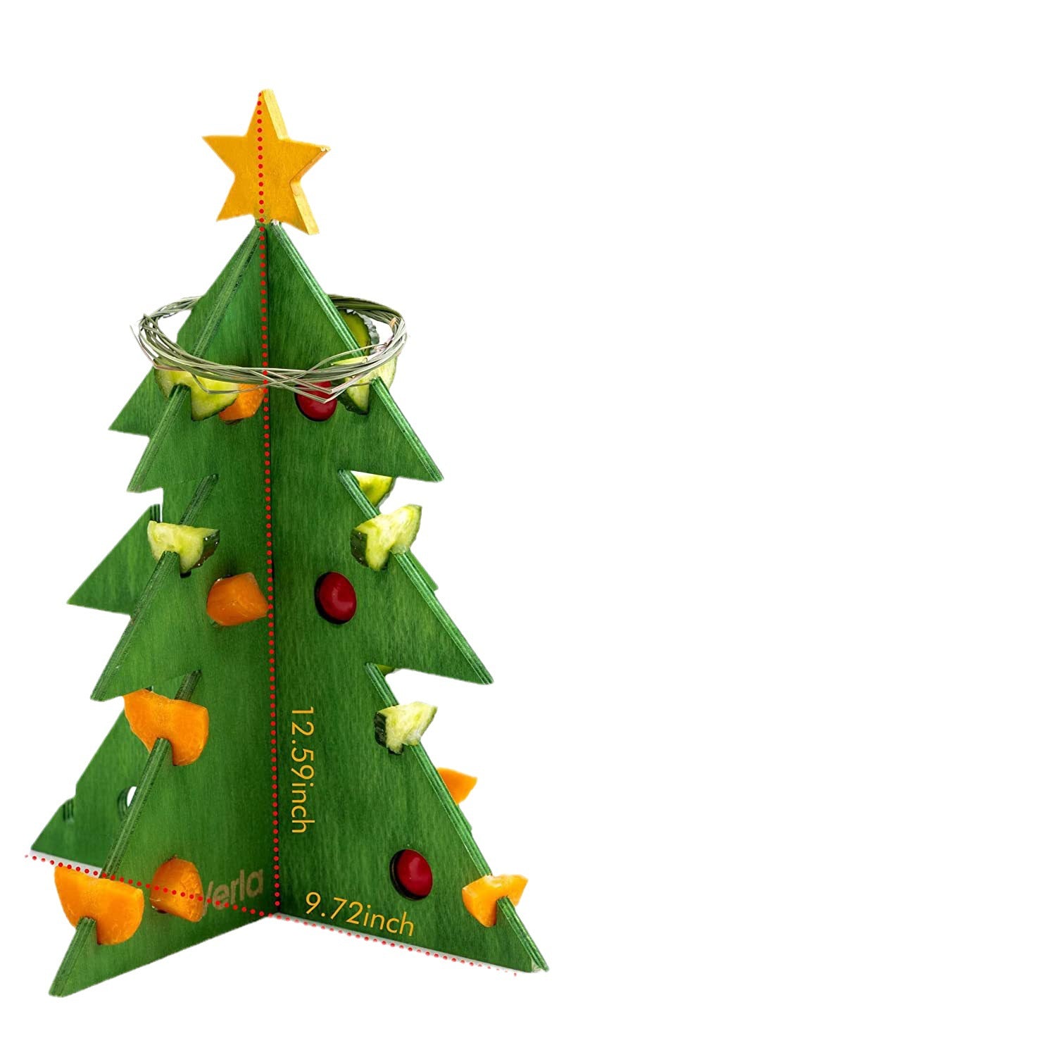 Wooden Christmas Tree Rabbit Feeder Vegetable Rack Toy