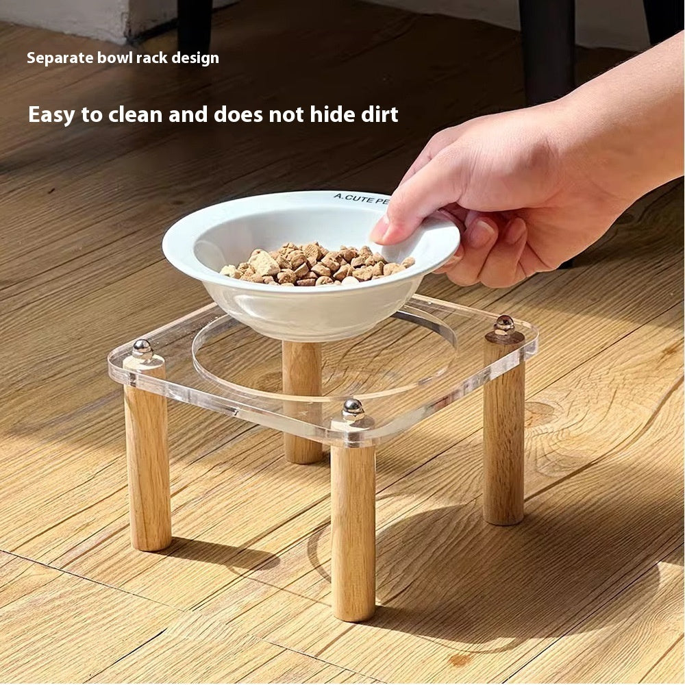 Anti Tumble Elevated Ceramic Double Pet Feeding Bowl