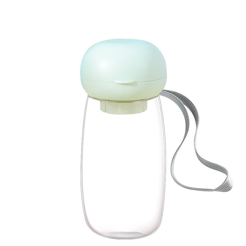 Portable Pet Water Bottle With Bowl And Lanyard Travel Cup