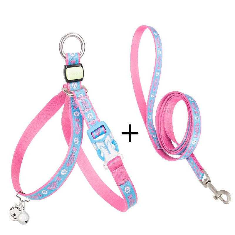 Pet Chest Harness Bell Vest Leash For Small Pets
