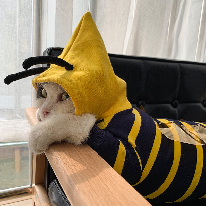 Winter Warm Plush Pet Coat Hoodie Costume Jacket Bee Style